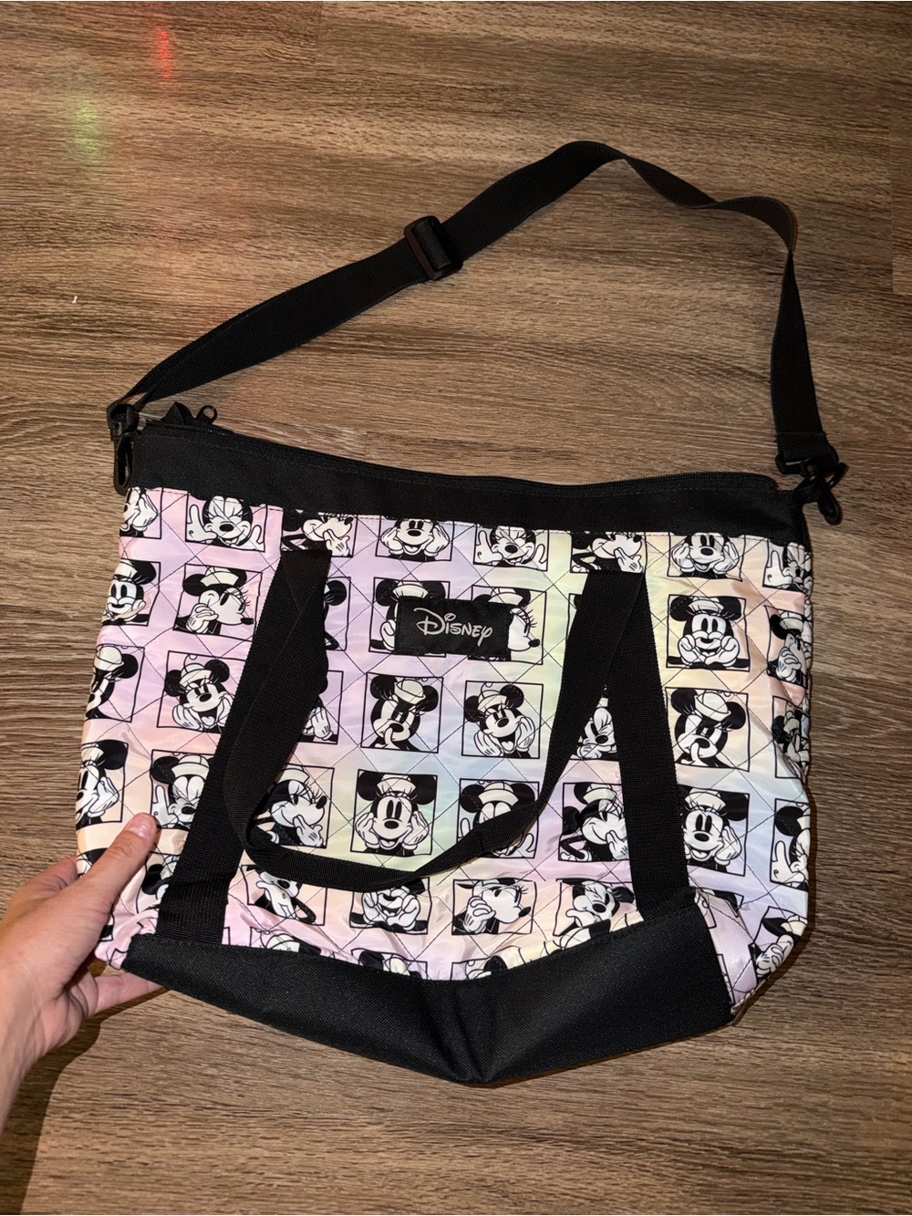 Disney Pastel Mickey Face Tote Bag - Black Trim